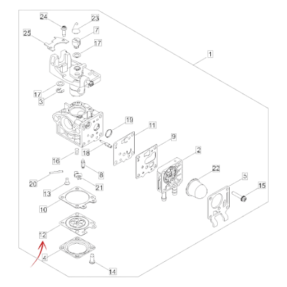 DIAPHRAGM WITH DISK FOR ECHO RM 3020-PB 2620 AND OTHER MODELS