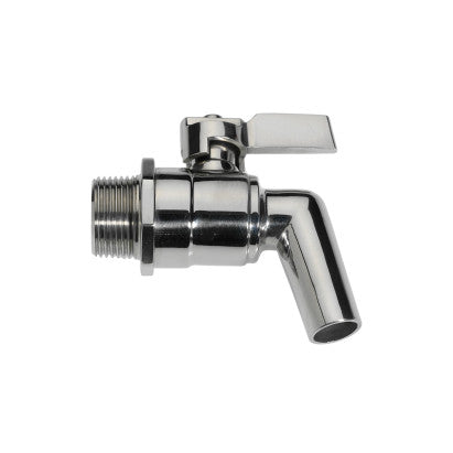 BALL VALVE BOTTLE FILLER MALE GAS WITH CURVED OUTLET INOX AISI 304