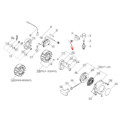 STARTER DRAGGING DEVICE FOR ECHO BRUSH CUTTER CLS 5010-RM/SRM 4000-5000