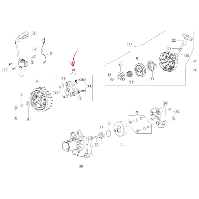 STARTER DRAG FOR EFCO 5300-5400-5500 STRIMMER